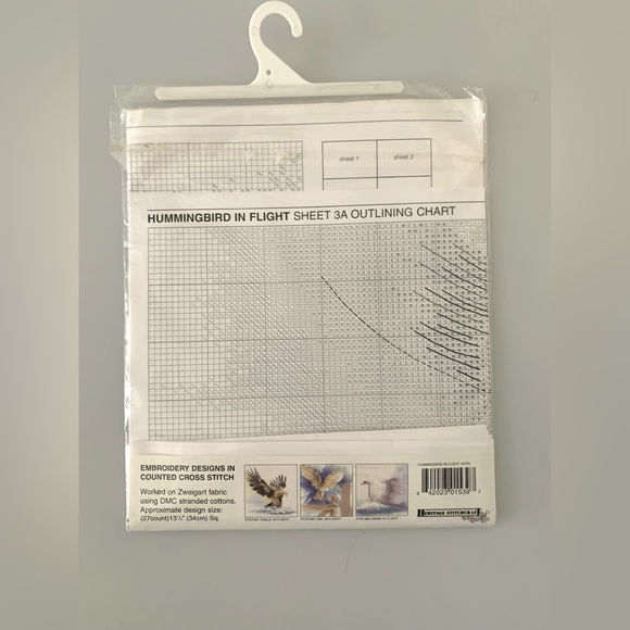Hummingbird in Flight Cross Stitch Embroidery Chart - Picture 4 of 8